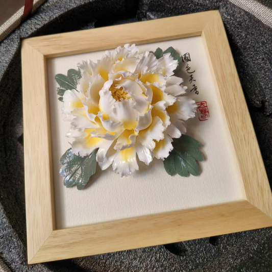 Peony porcelain three-dimensional decoration