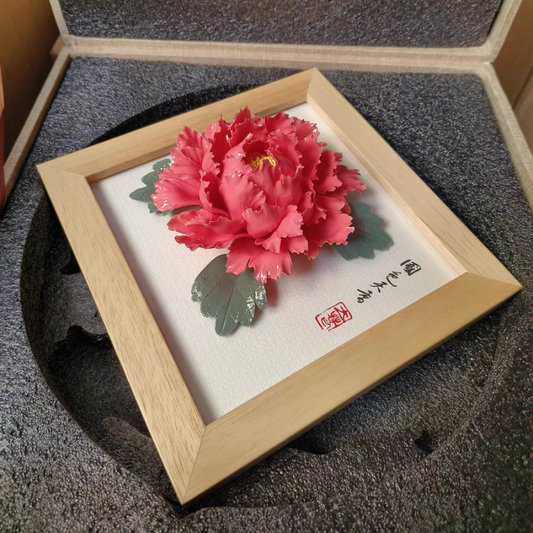 Peony porcelain three-dimensional decoration