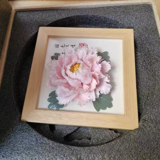 Peony porcelain three-dimensional decoration